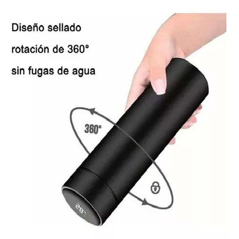 GENERICO - Termo digital de acero inoxidable inteligente 500 ml color plateado