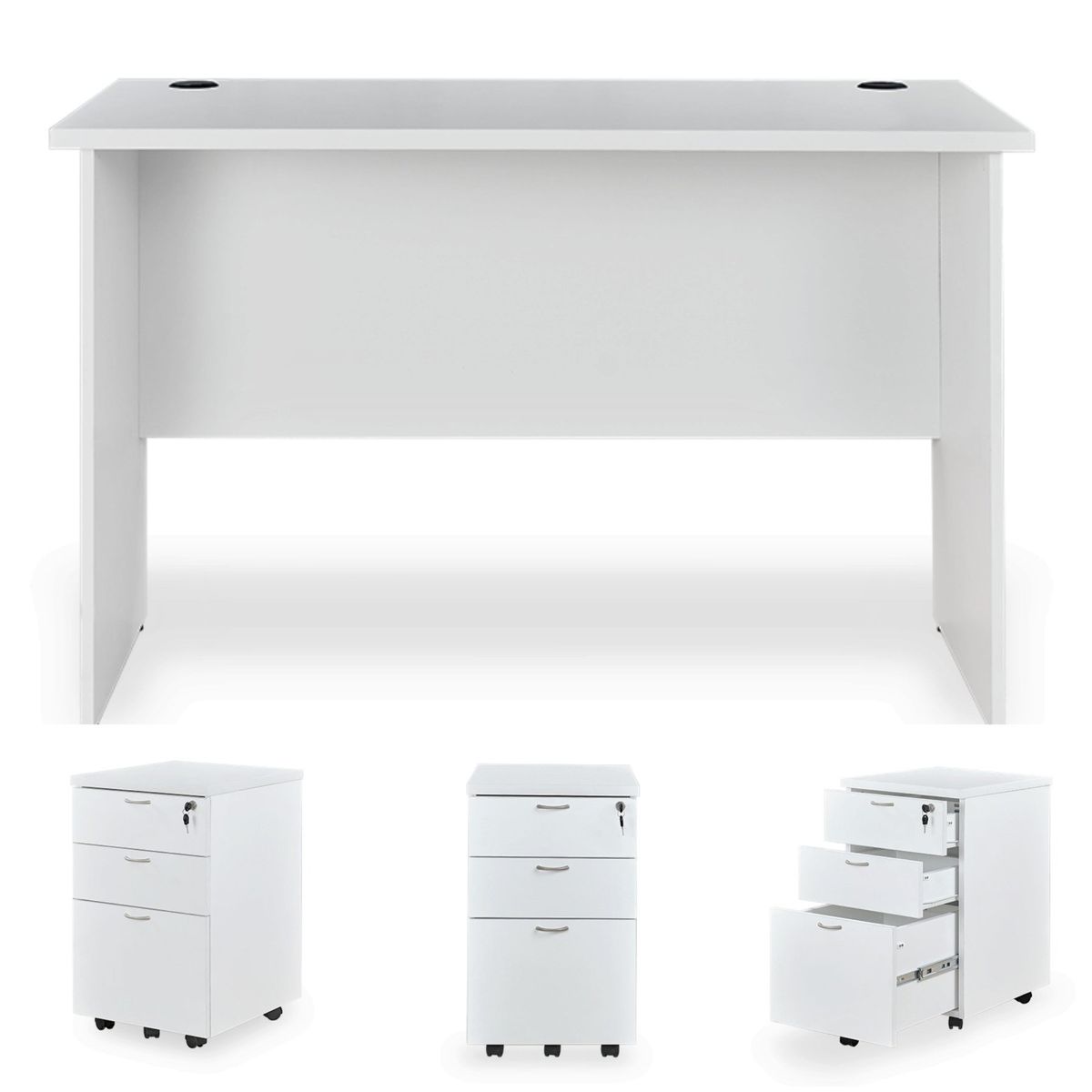 GENERICO - Escritorio Recto 120 X 60 cm con Cajonera Móvil Estándar-Kardex