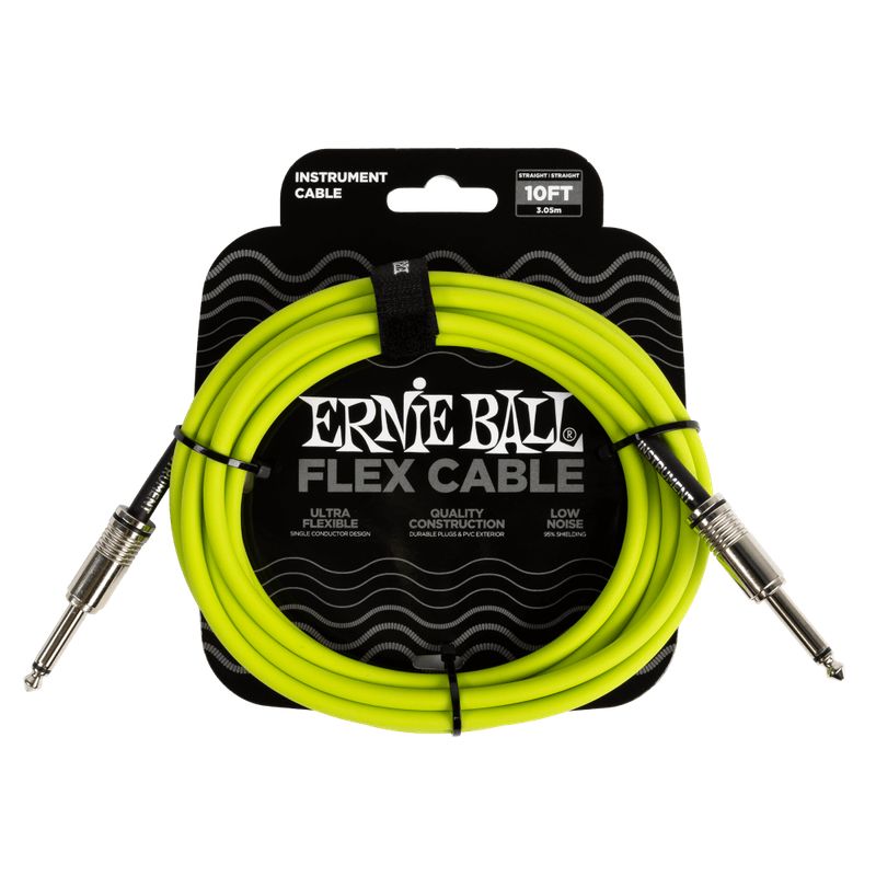 ERNIE BALL - Flex Instrument Cable StraightStraight 10ft - Green