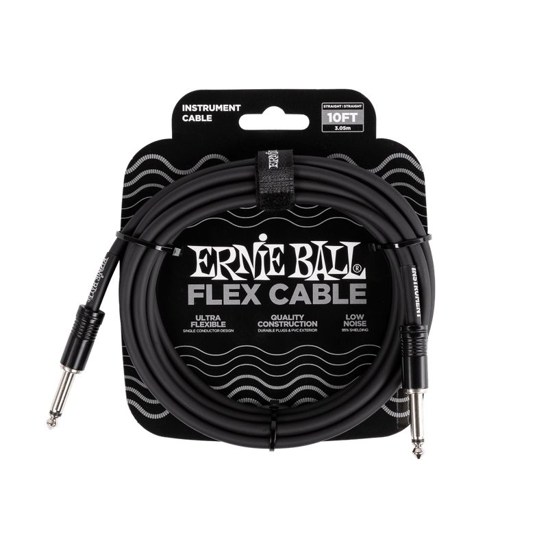 ERNIE BALL - Flex Instrument Cable StraightStraight 10ft - Black