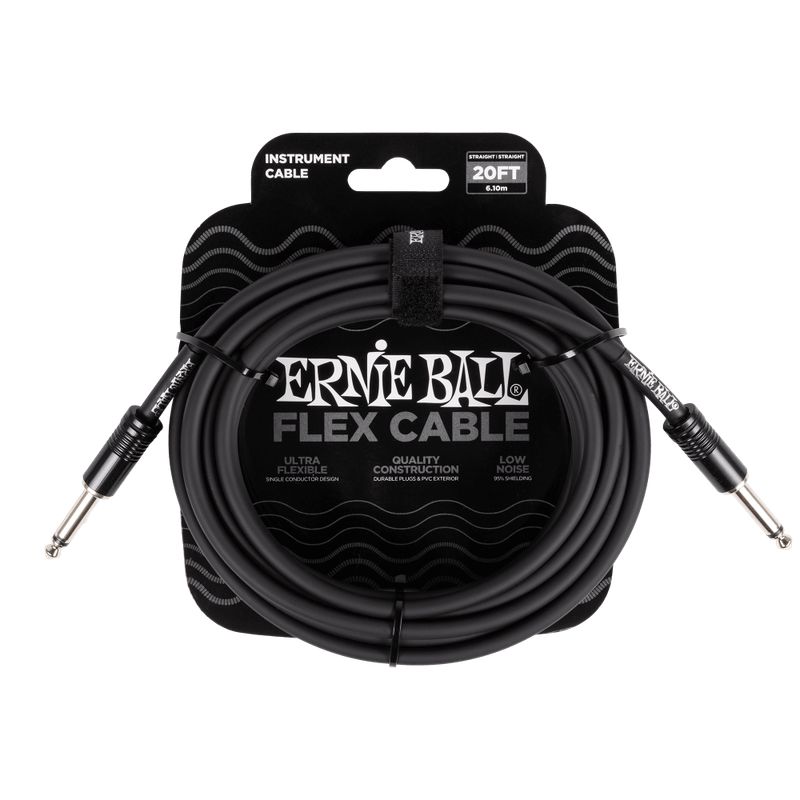 ERNIE BALL - Flex Instrument Cable StraightStraight 20ft - Black