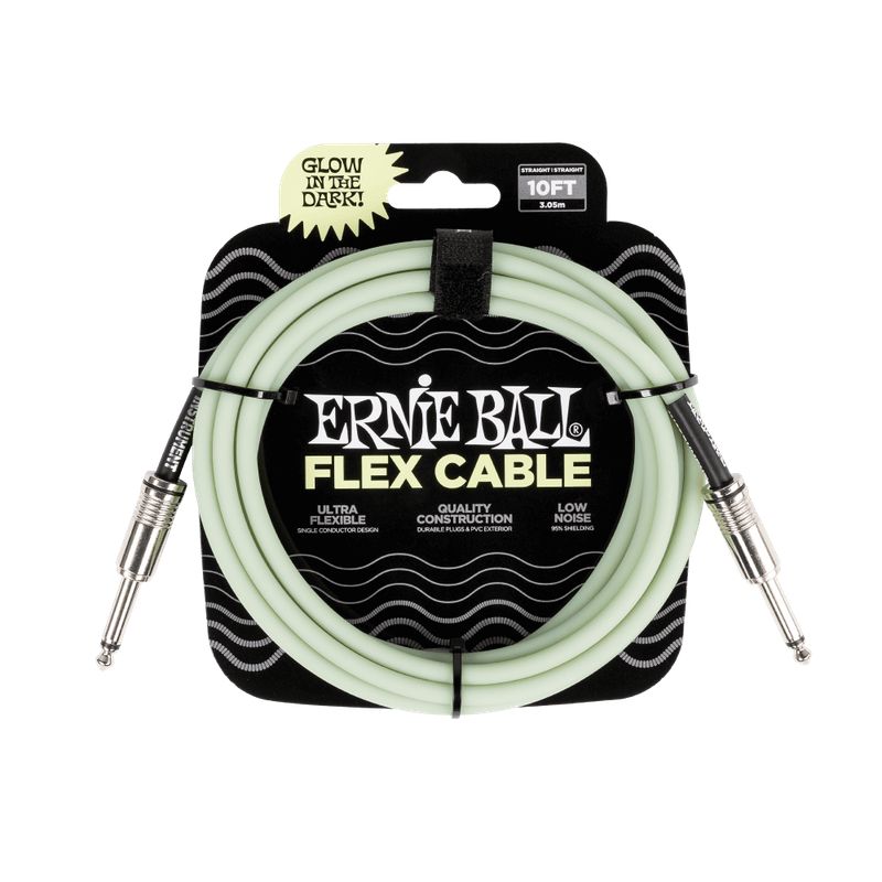 ERNIE BALL - Flex Instrument Cable StraightStraight 10ft - Glow in Dark