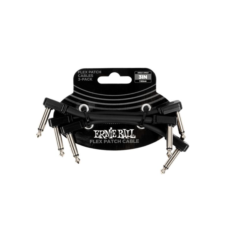ERNIE BALL - Flex Patch Cable 3in - Black - 3 Pack