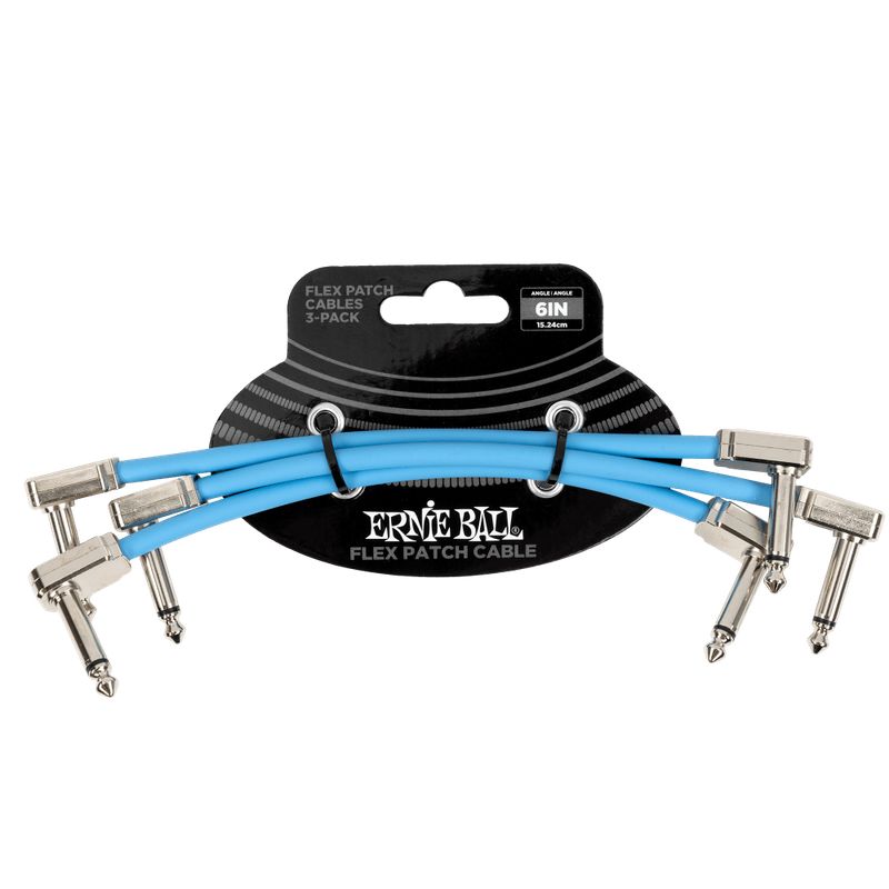 ERNIE BALL - Flex Patch Cable 6in - Blue - 3 Pack