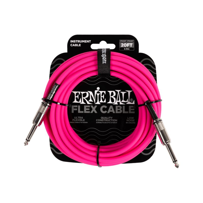 ERNIE BALL - Flex Instrument Cable StraightStraight 20ft - Pink