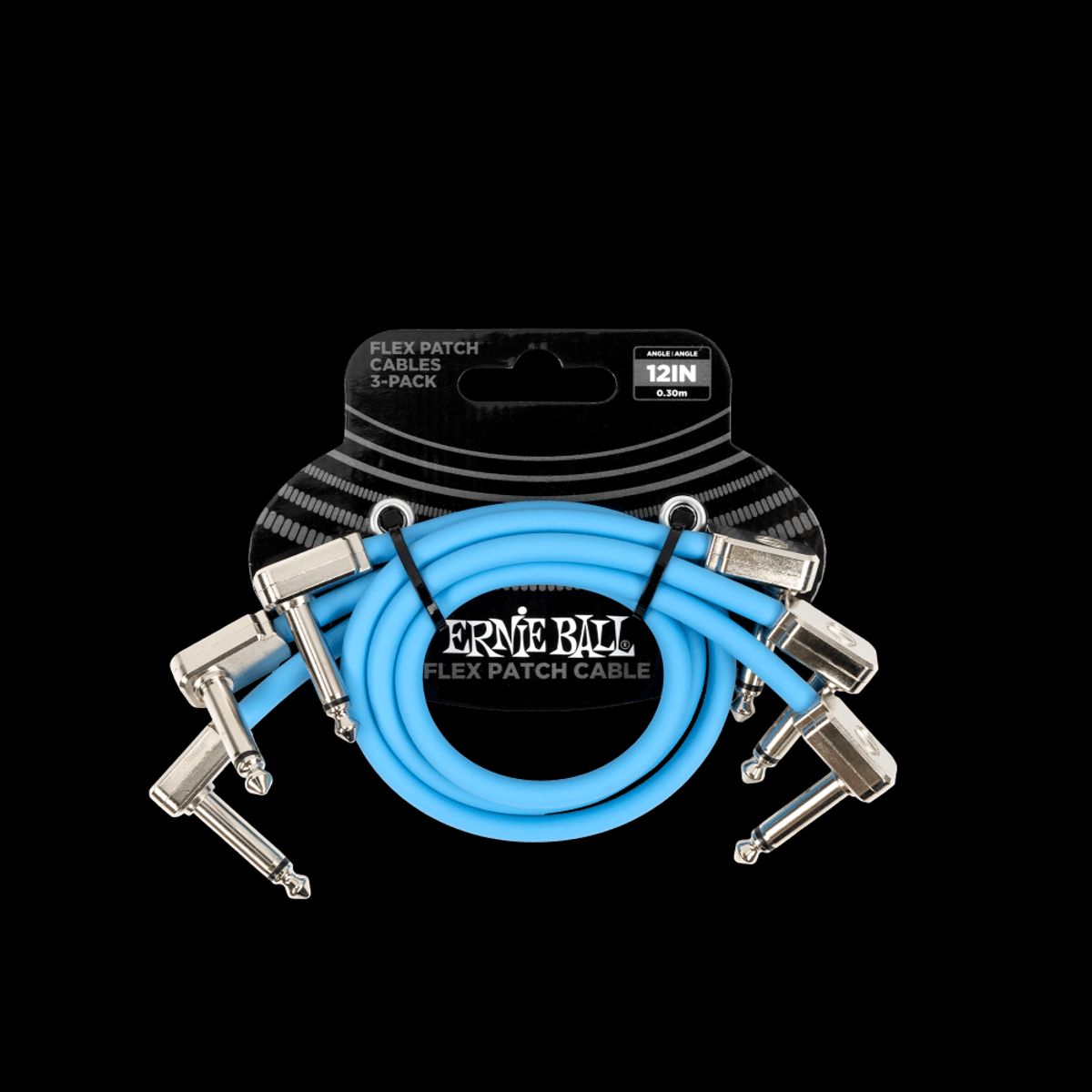 ERNIE BALL - Flex Patch Cable 12in - Blue - 3 Pack