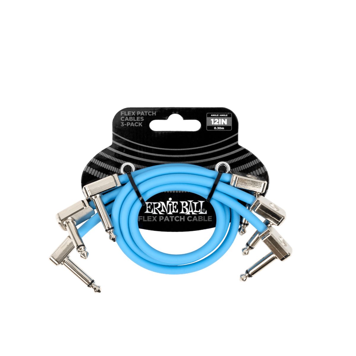 ERNIE BALL - Flex Patch Cable 12in - Blue - 3 Pack