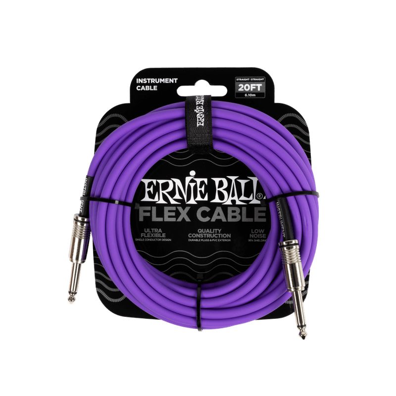 ERNIE BALL - Flex Instrument Cable StraightStraight 20ft - Purple