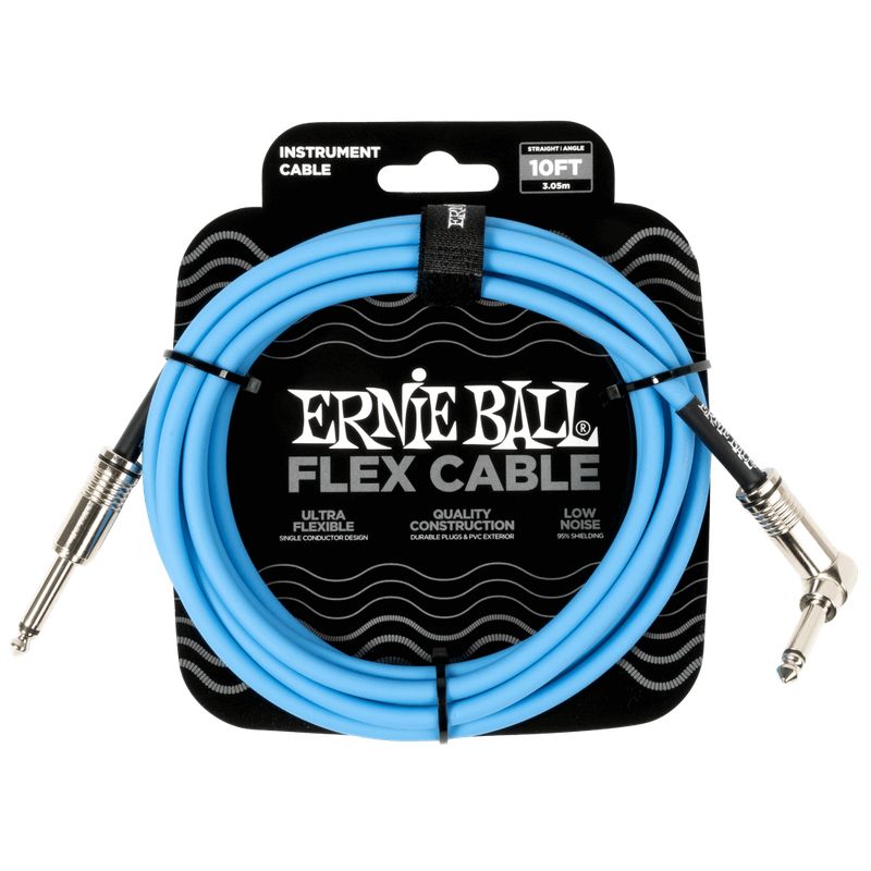 ERNIE BALL - Flex Instrument Cable StraightAngle 10ft - Blue