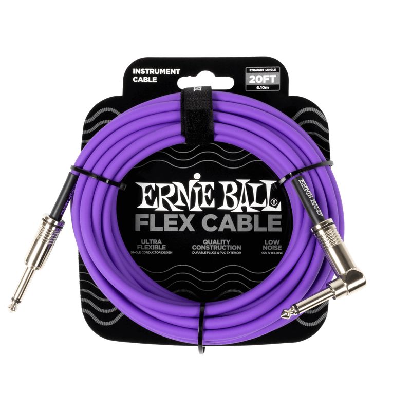ERNIE BALL - Flex Instrument Cable StraightAngle 20ft - Purple
