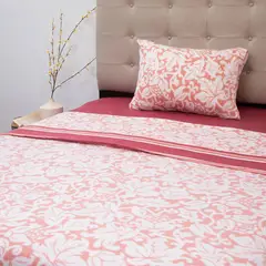 DORAL - Juego de sábanas polar estampadas 1.5 plaza damasco