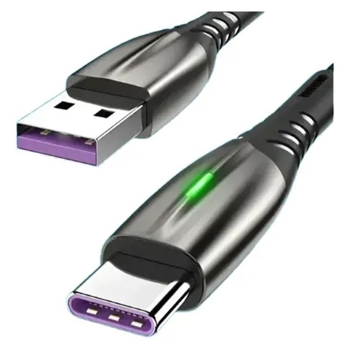GENERICO - Cable Carga Rápida Celular 5.1 A USB a Tipo C 1 mt Luz Led