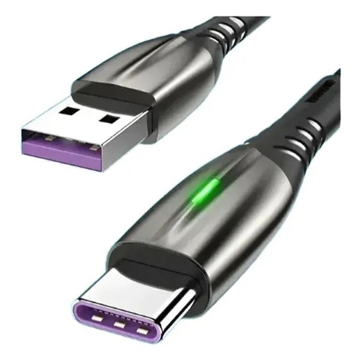 GENERICO - Cable Carga Rápida Celular 5.1 A USB a Tipo C 1 mt Luz Led