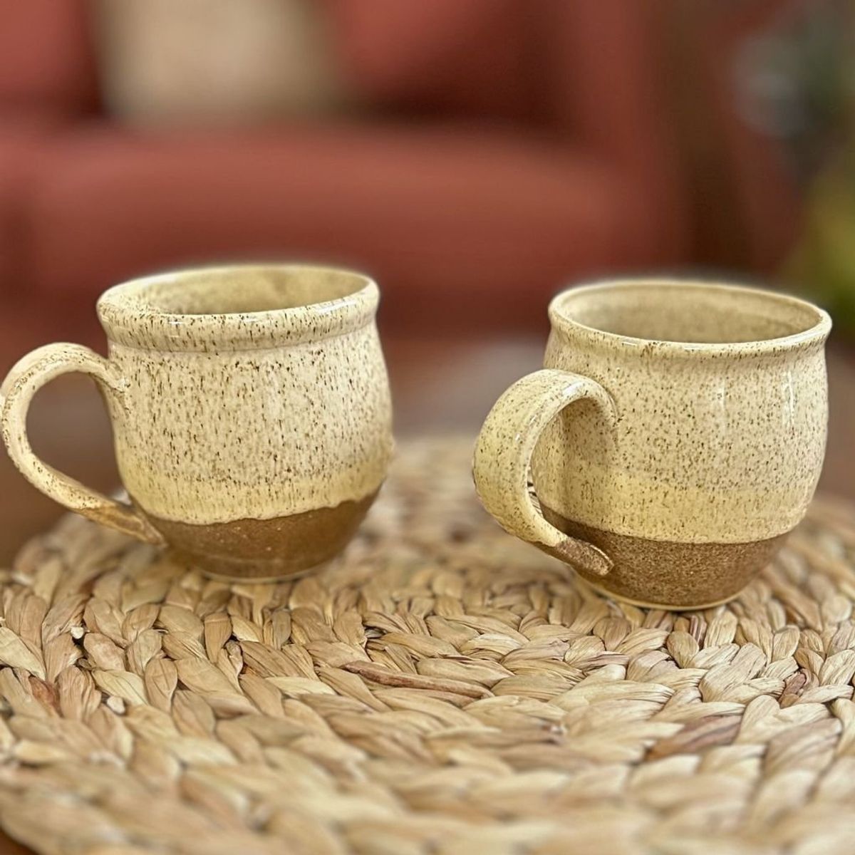 GENERICO - Set 2 Mug color Beige Tierra Ceramica Gres