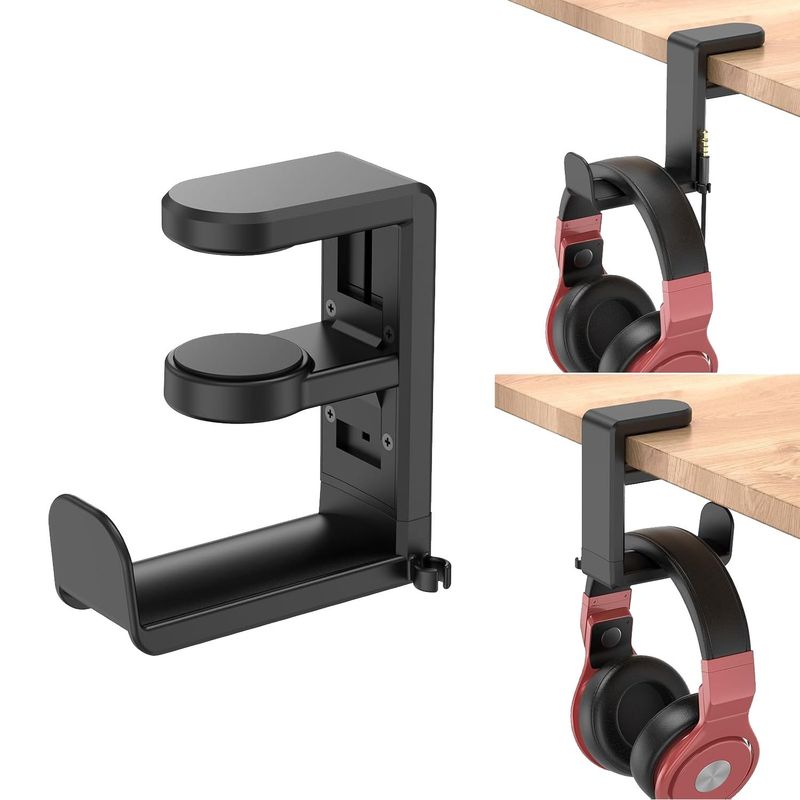GENERICO - Soporte de gancho giratorio 360° para auriculares con clip universal