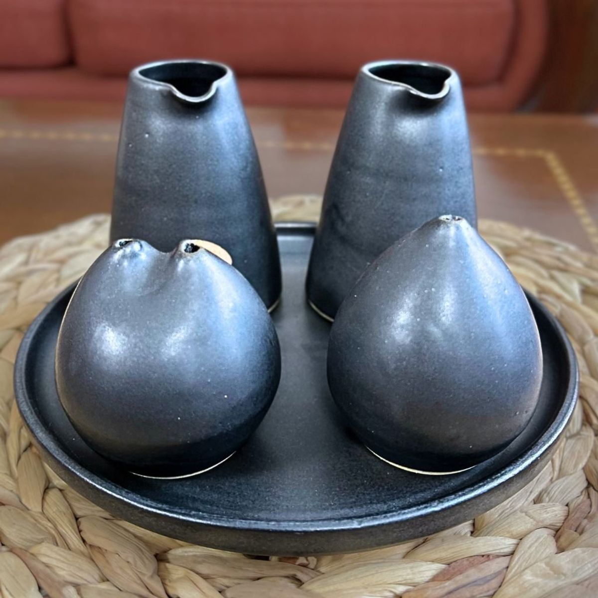 BOHEMIK - Alcuza 5 piezas Cerámica Gres Negra