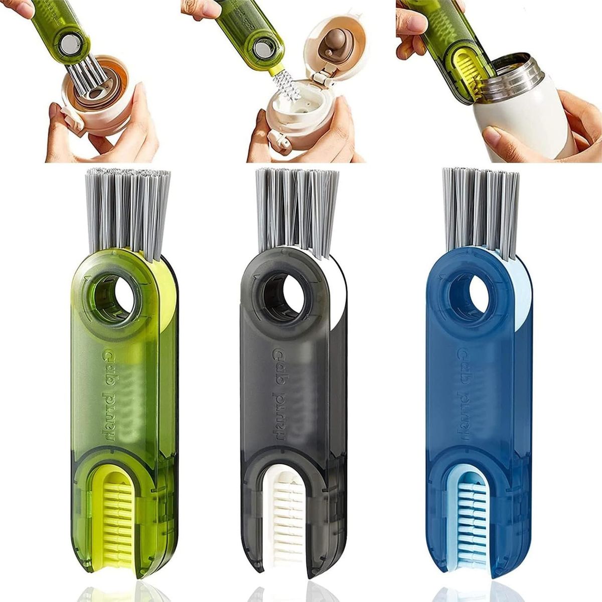GENERICO - Cepillo para Termos y Botellas Multifuncional 3 en 1 Multifuncional