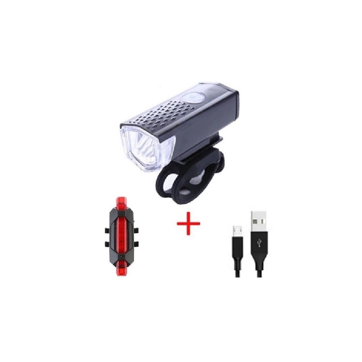 GENERICO - Luz Linterna Led Bicicleta Luz Delantera Y Trasera Roja Recargables