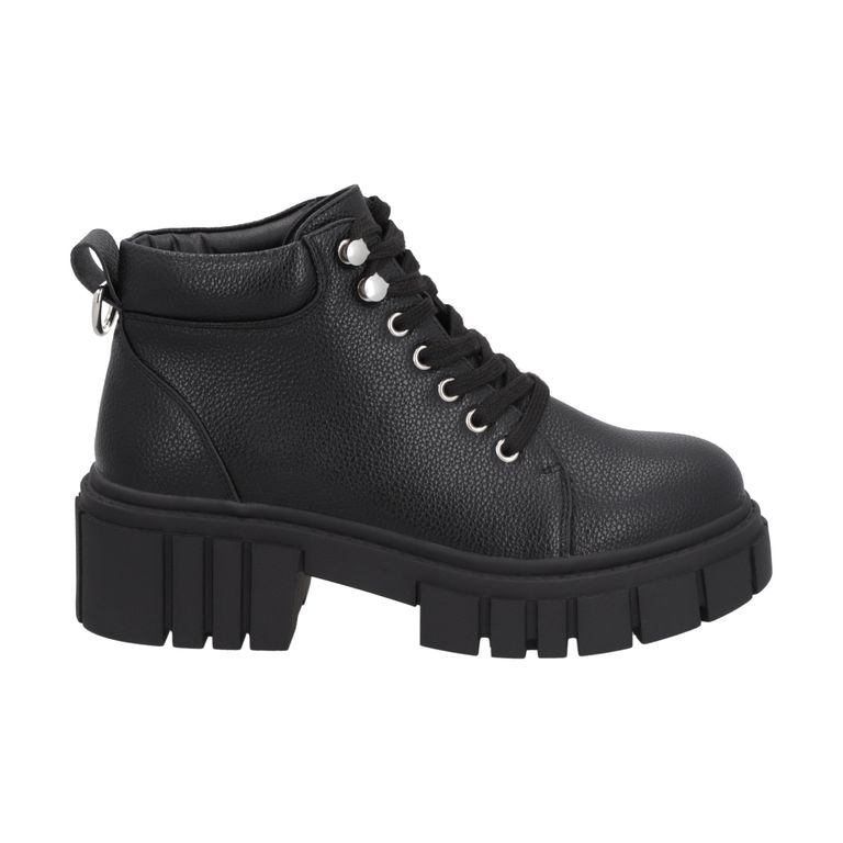 Botin Mujer Negro Plataforma Rebel