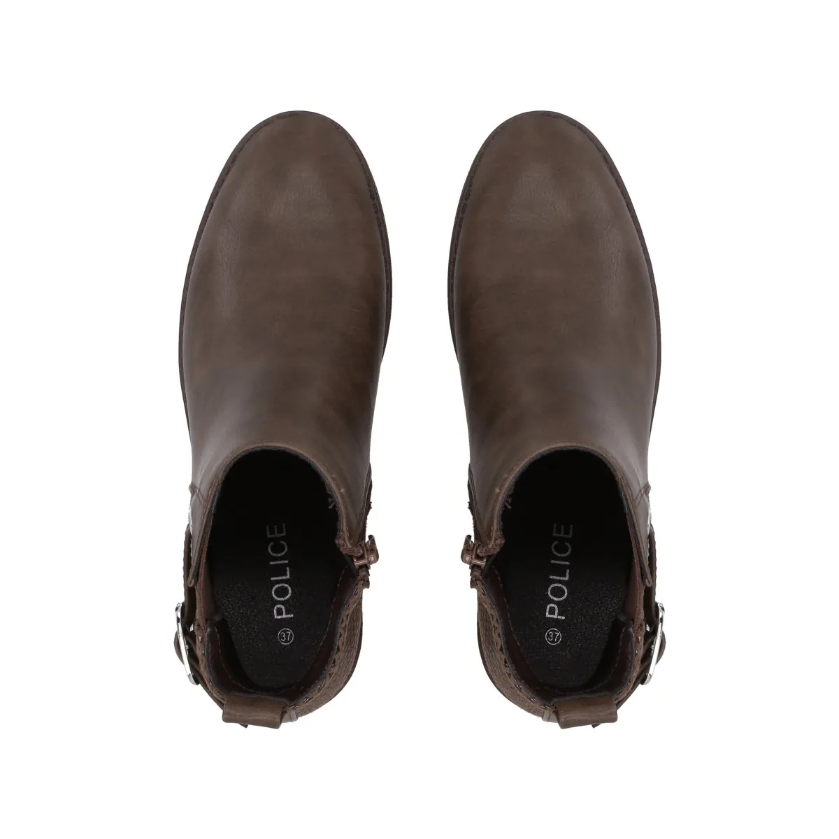 POLICE - Botin Casual Mujer Café Taco Medio Harper Police