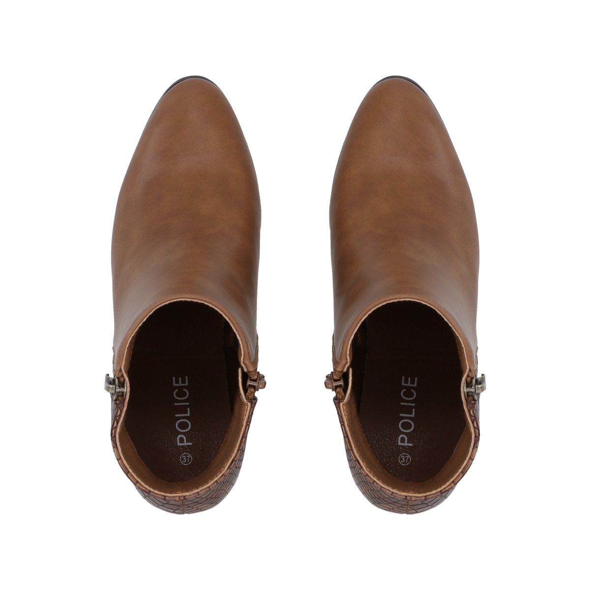 POLICE - Botin Mujer Marrón Taco Medio Lux Police