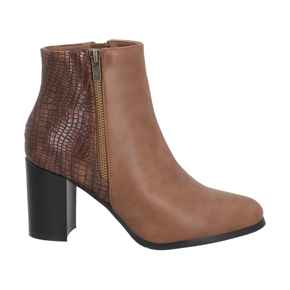 POLICE - Botin Mujer Marrón Taco Medio Lux Police