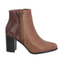 POLICE - Botin Mujer Marrón Taco Medio Lux