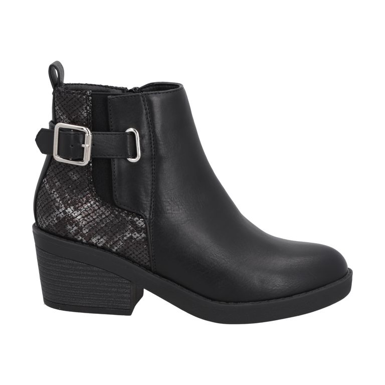 Botin Casual Mujer Negro Taco Medio Harper