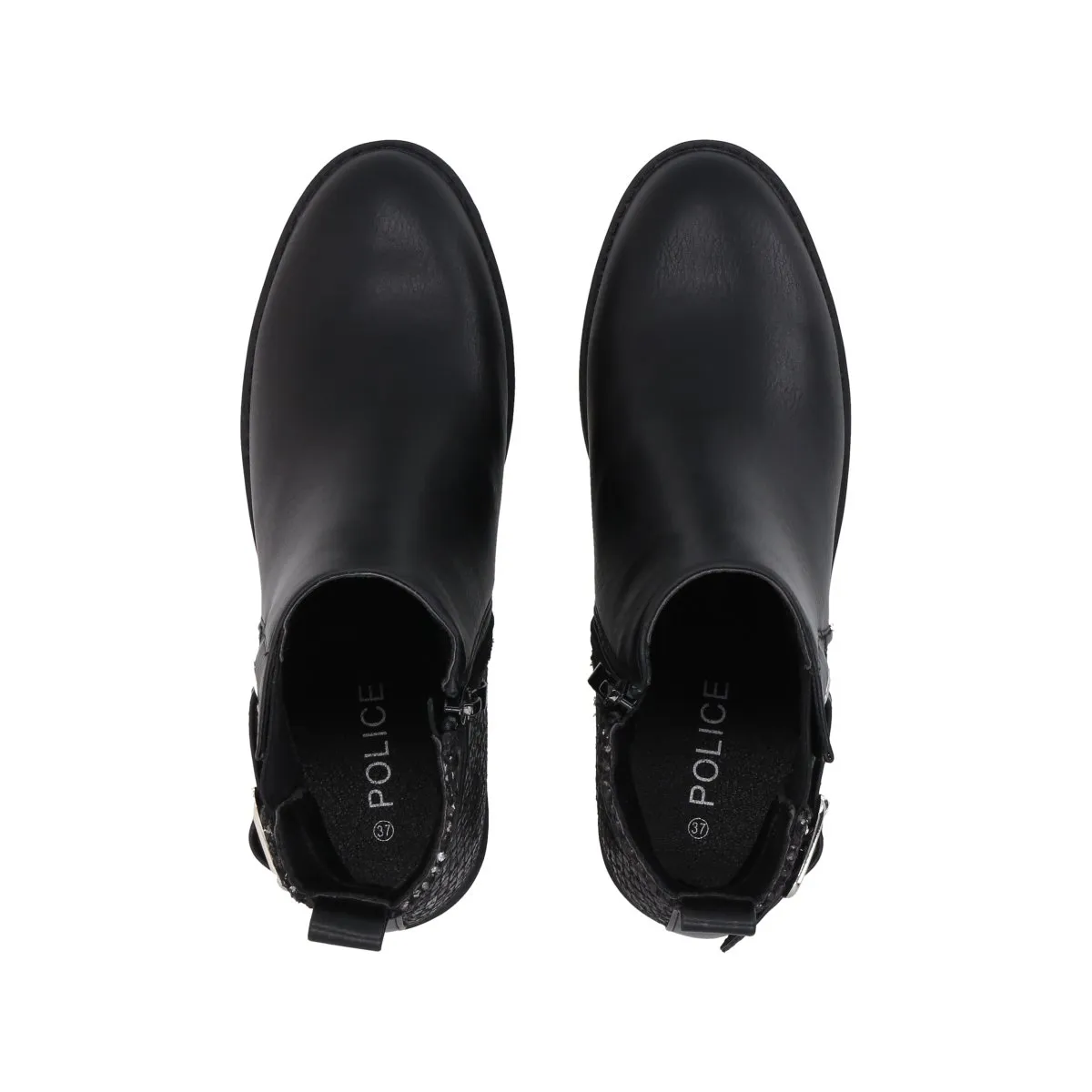 POLICE - Botin Casual Mujer Negro Taco Medio Harper Police