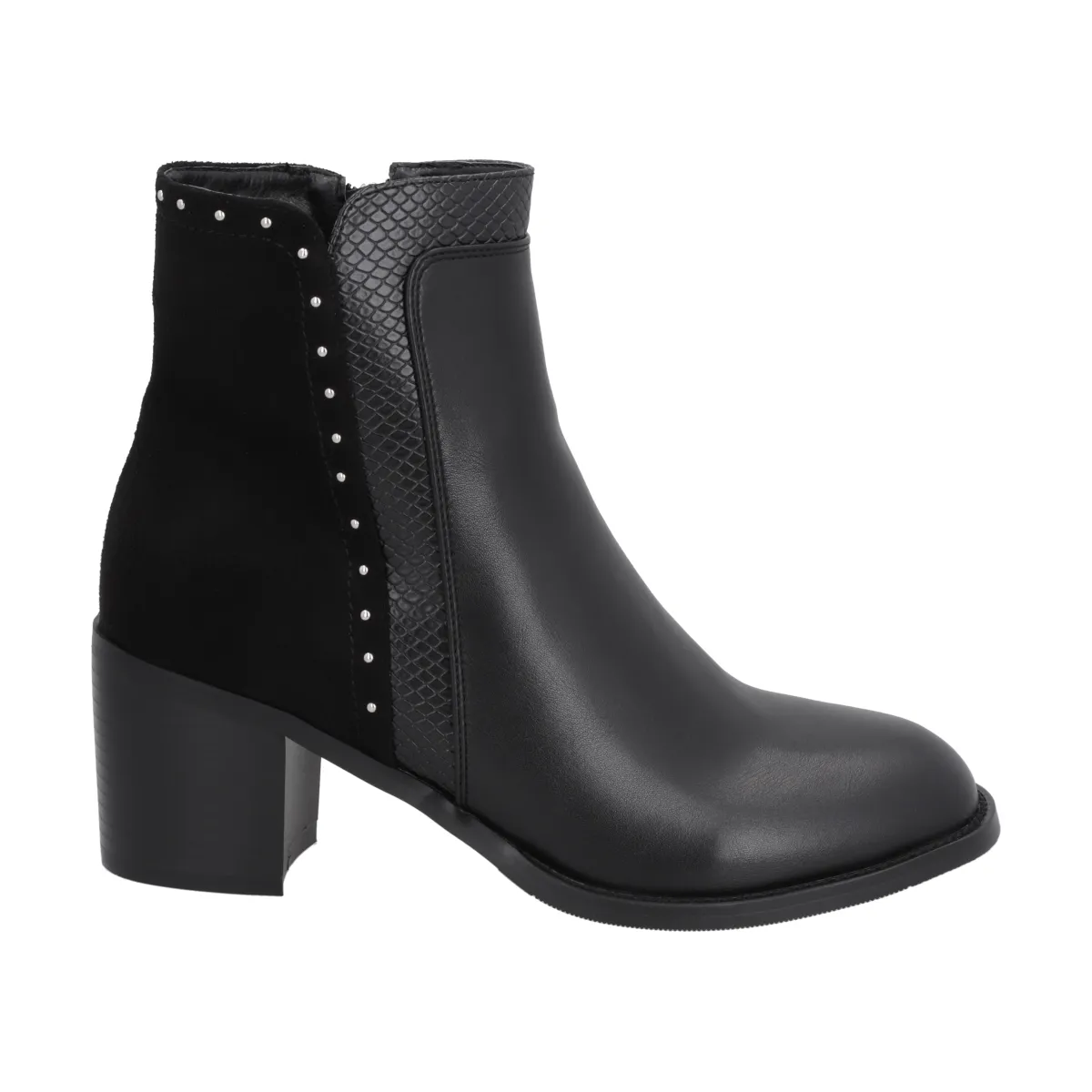 POLICE - Botin Casual Mujer Negro Taco Medio Noir Police