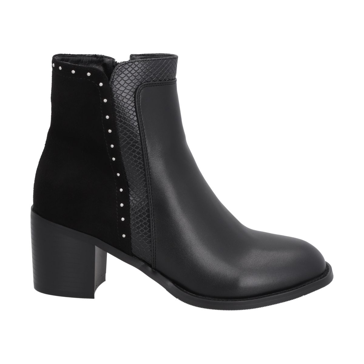 POLICE - Botin Casual Mujer Negro Taco Medio Noir Police