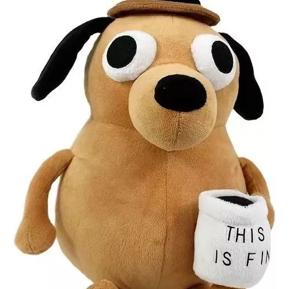 GENERICO - Perrito De Peluche, Perro Meme Tomando Café. 25 Cm