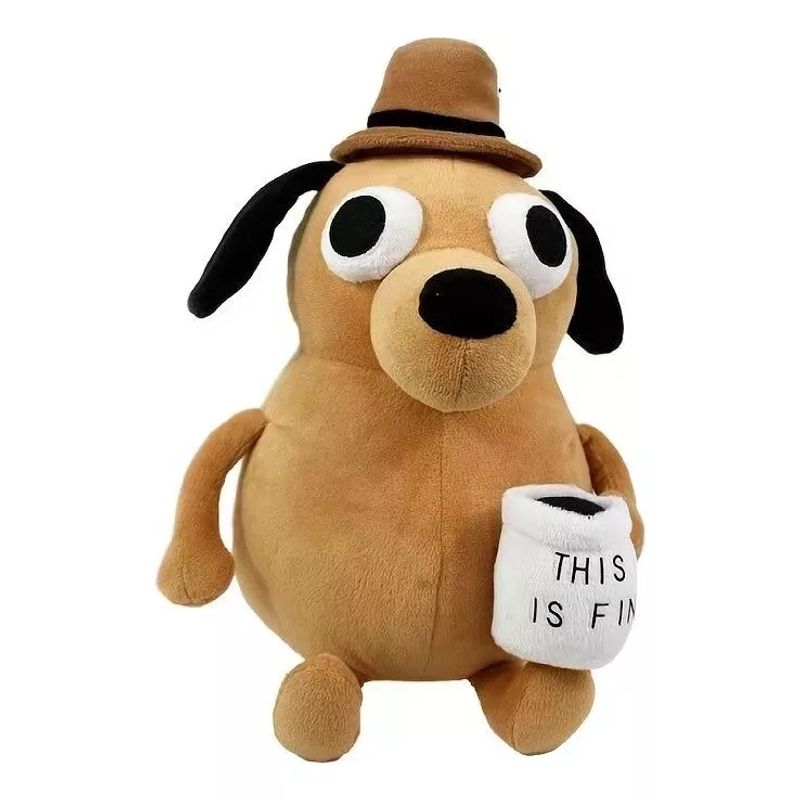 GENERICO - Perrito De Peluche, Perro Meme Tomando Café. 25 Cm