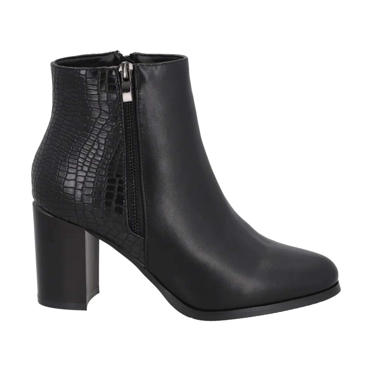 POLICE - Botin Mujer Negro Taco Alto Lux 39 Police