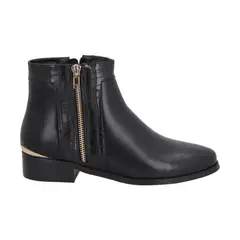 POLICE - Botin Casual Mujer Negro Taco Bajo Essencial