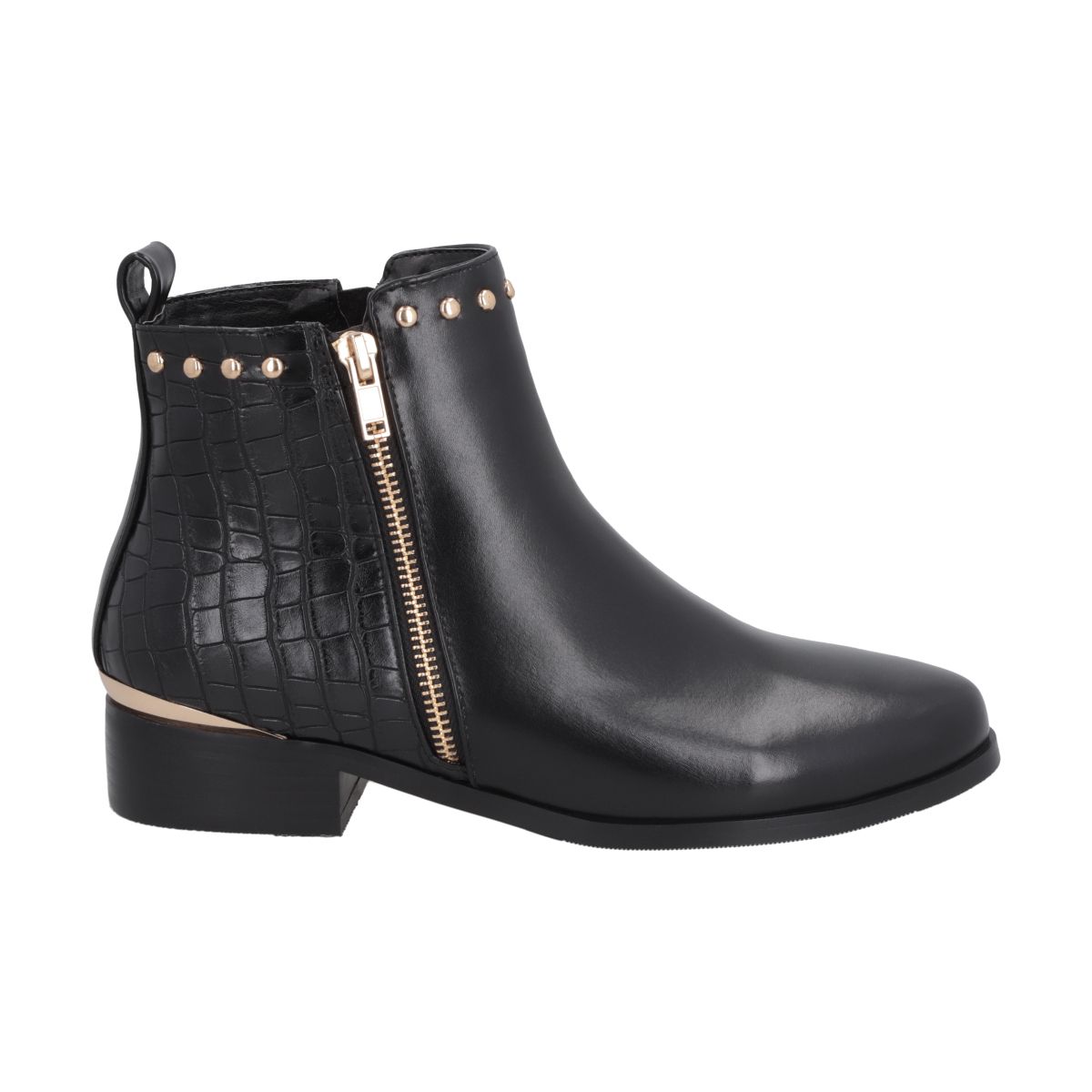 POLICE - Botin Casual Mujer Negro Taco Bajo Glam Police