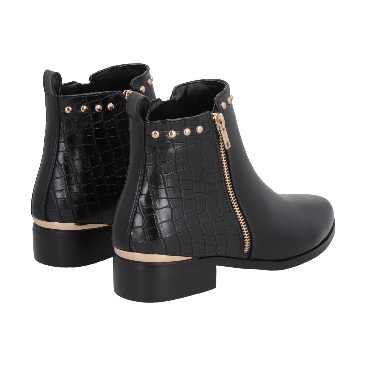 POLICE - Botin Casual Mujer Negro Taco Bajo Glam Police