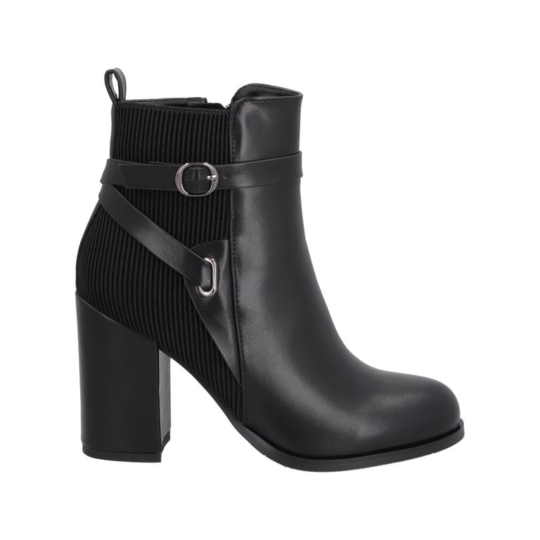 Botin Mujer Negro Taco Alto Serena