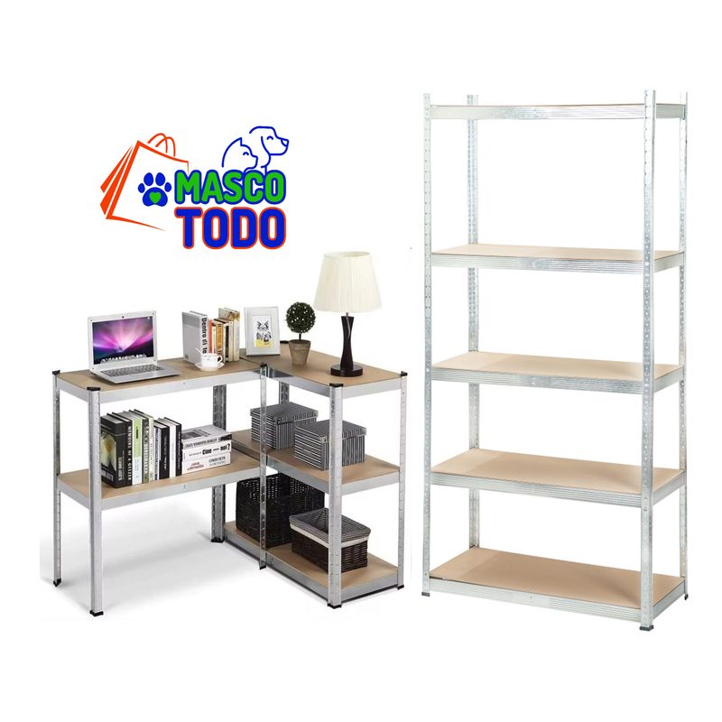 GENERICO - Mueble Organizador Estante Metálico 5 Niveles 180x90x40cm