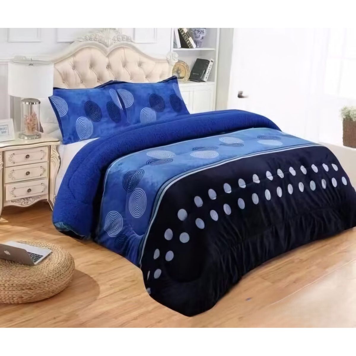 GENERICO - COBERTOR GRUESO PLUSH CON CHIPORRO PARA INVIERNO 2 PLAZA