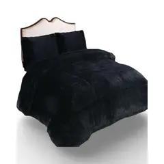 GENERICO - PLUMON CHIPORRO PELUDO 2 PLAZAS NEGRO