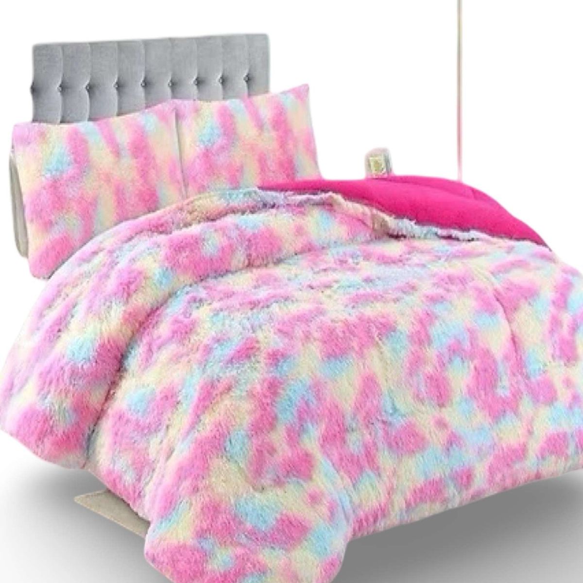 GENERICO - PLUMON CHIPORRO PELUDO 2 PLAZAS MULTICOLOR