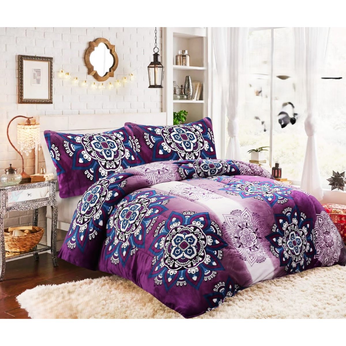 GENERICO - COBERTOR GRUESO PLUSH CON CHIPORRO PARA INVIERNO 2 PLAZA