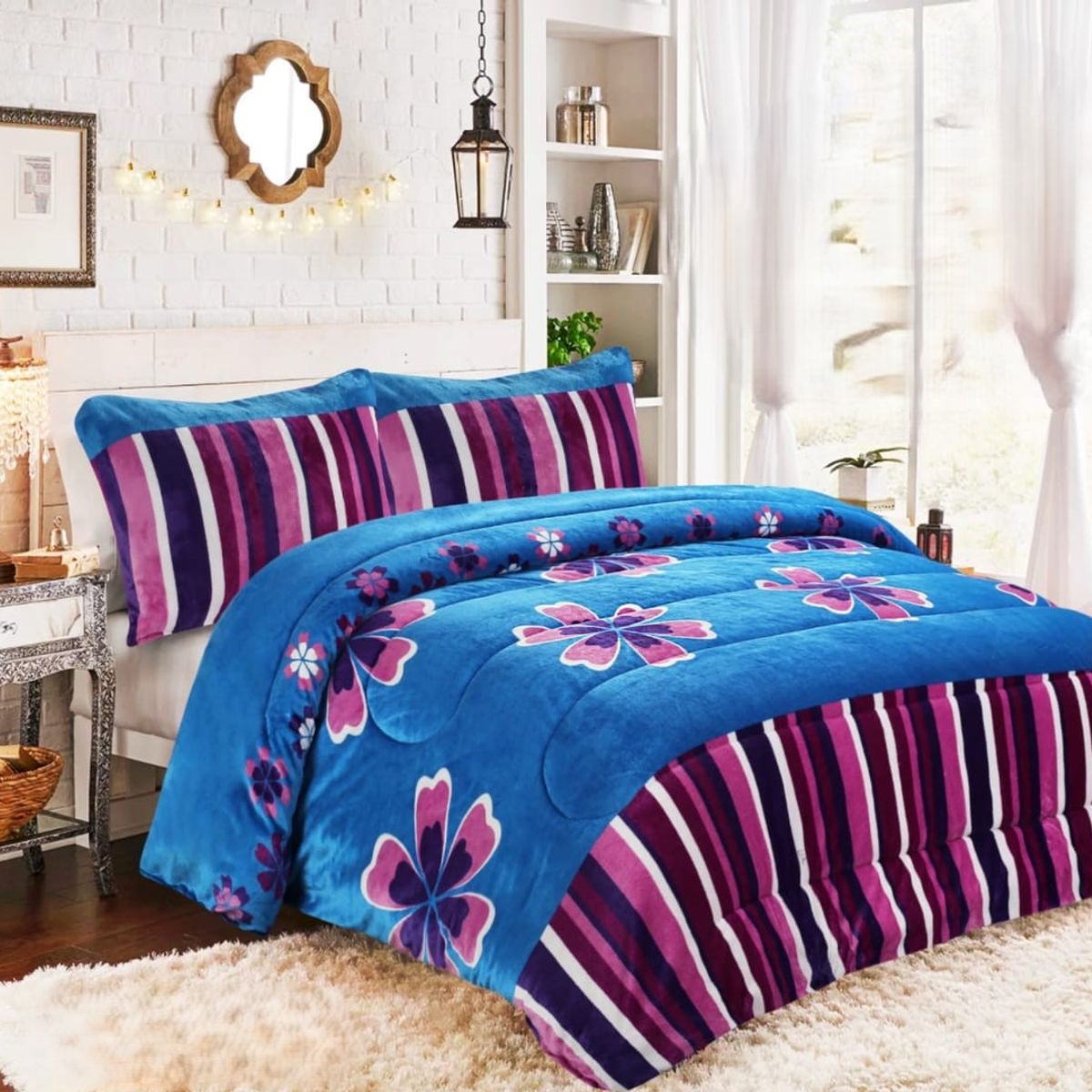 GENERICO - COBERTOR GRUESO PLUSH CON CHIPORRO PARA INVIERNO 2 PLAZA