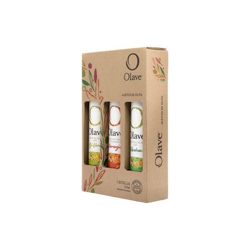 OLAVE - MIX OLAVE Tri-pack 3 x 250ml (Aji, Naranja, Albahaca)