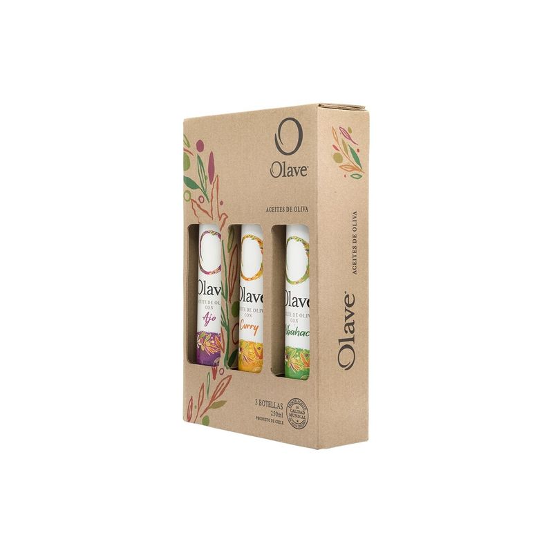 OLAVE - MIX OLAVE Tri-pack 3 x 250 ml (Ajo, Curry, Albahaca)