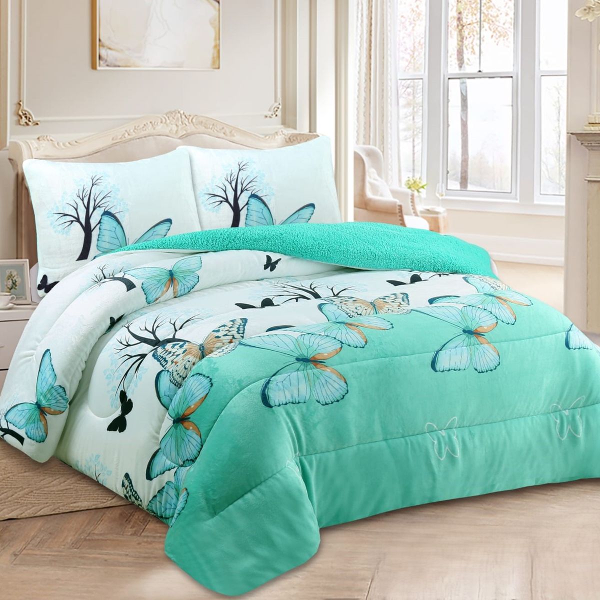 GENERICO - COBERTOR GRUESO PLUSH CON CHIPORRO PARA INVIERNO 2 PLAZA