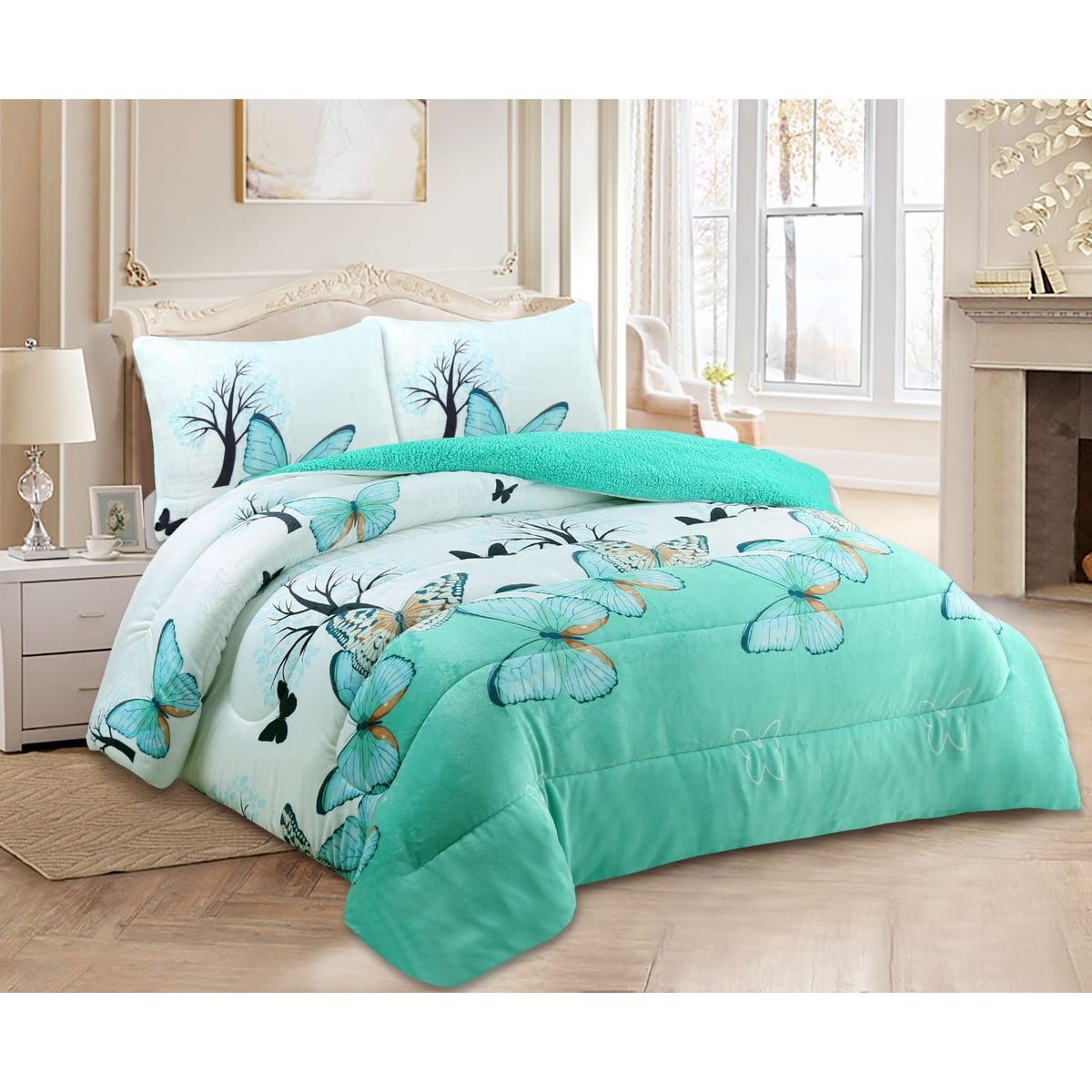 GENERICO - COBERTOR GRUESO PLUSH CON CHIPORRO PARA INVIERNO 2 PLAZA