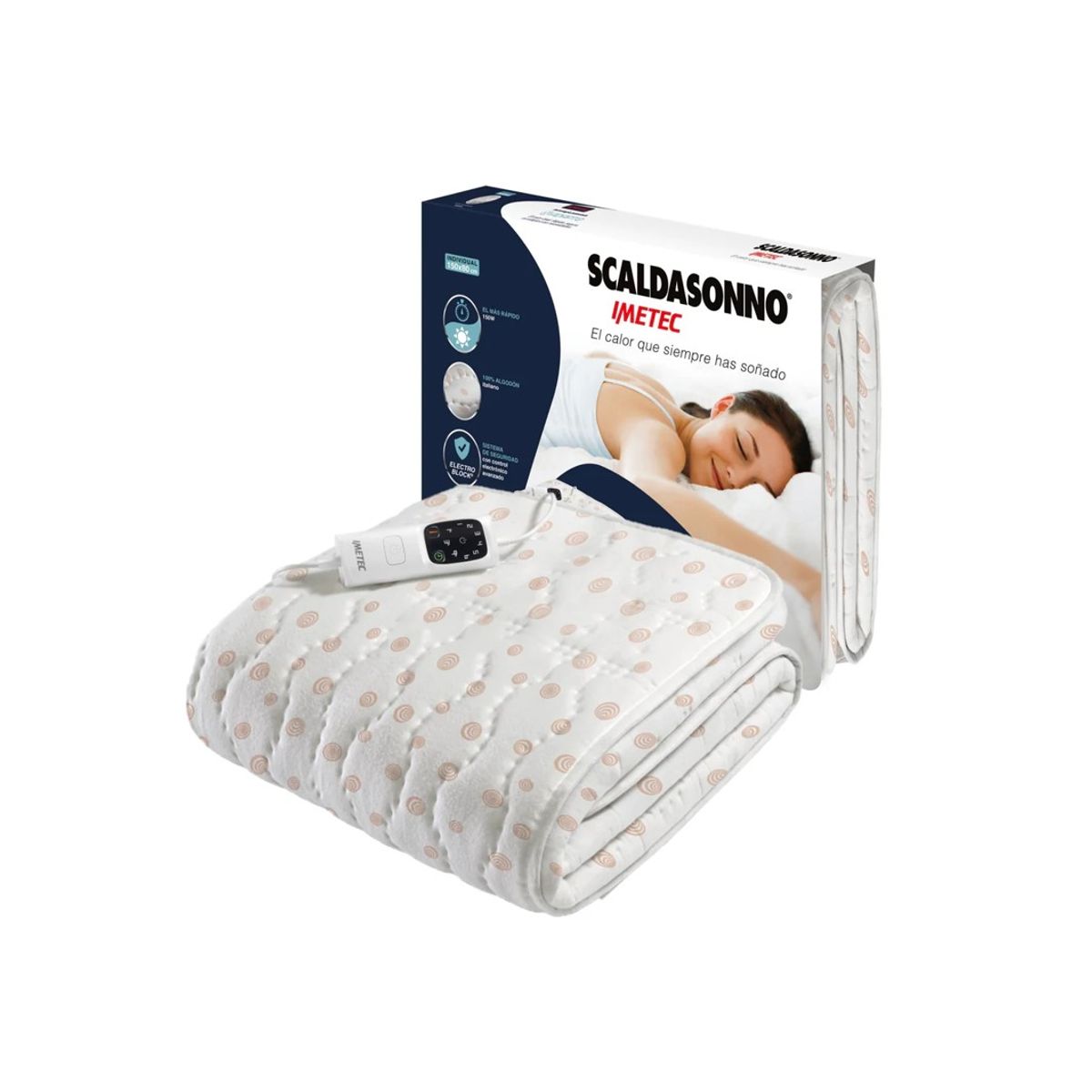 IMETEC - Cobertor Térmico Adapto Cama Individual Algodón 150x80cm