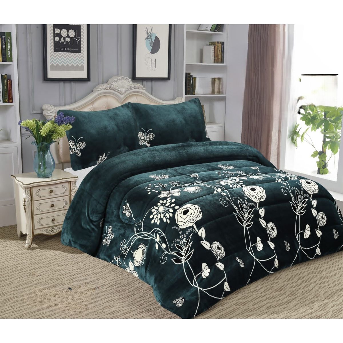 GENERICO - COBERTOR GRUESO PLUSH CON CHIPORRO PARA INVIERNO 2 PLAZA